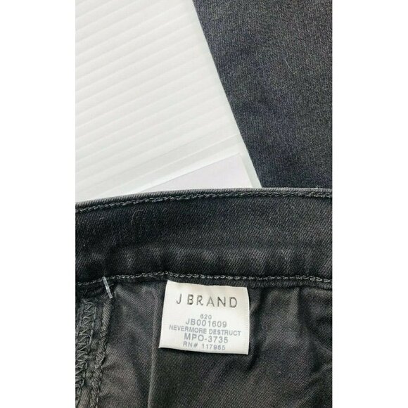 J Brand Womens 620 JB001609 Teared Raw Slim Skinny Jeans 25 Nevermore Destruct - Picture 8 of 12